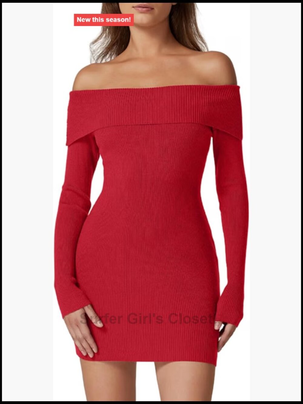 Off Shoulder Ribbed Knit Sweater Dress Long Sleeve Bodycon Mini Club Party Fall